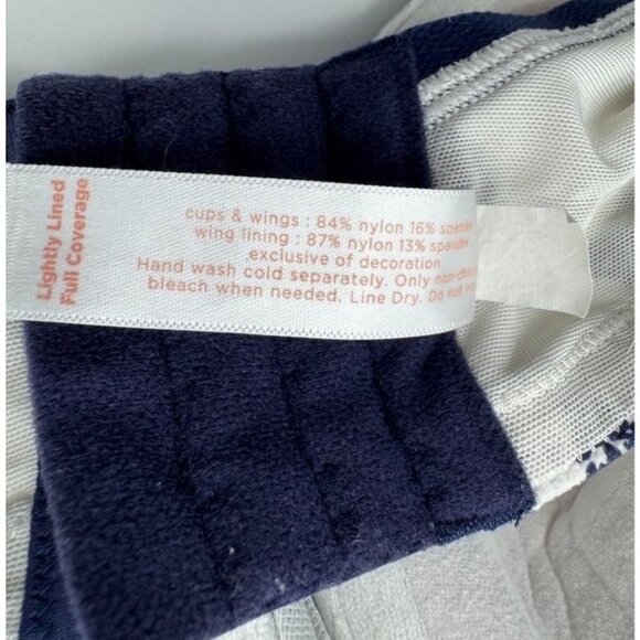 Cacique Lane Bryant Lightly Lined Full Coverage Bra White Blue Floral Size 38F - Picture 7 of 7